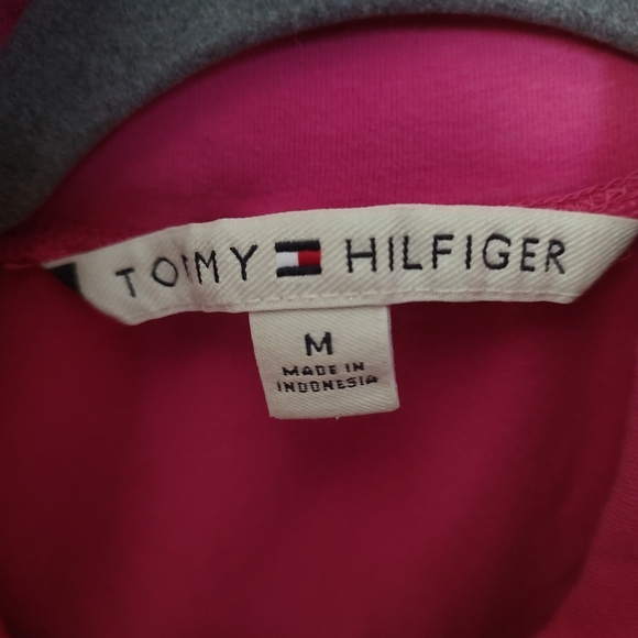 Tommy Hilfiger Hot Pink and Black Quarter-Zip Long Sleeve Top - Picture 4 of 4
